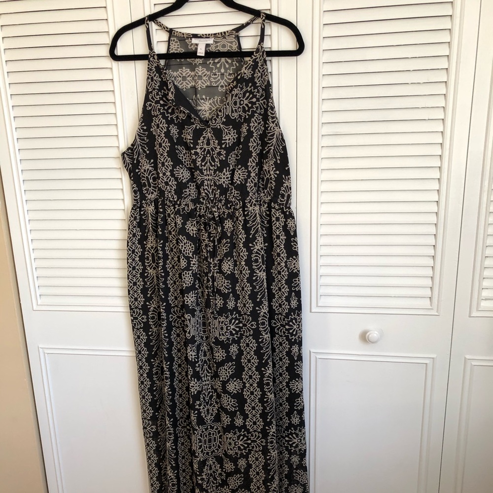 Black and cream long dress